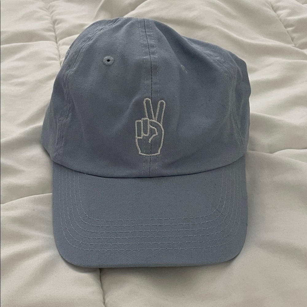 Blue Peace Sign Cap